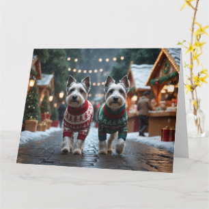 Skye Terrier Dogs Christmas Snow Holiday  Card