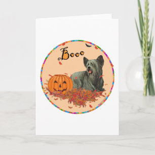 Skye Terrier Halloween Card