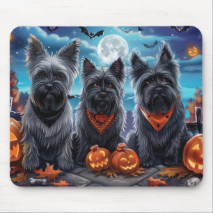 Skye Terrier Halloween Spooky  Mouse Pad