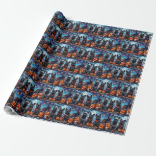 Skye Terrier Halloween Spooky Wrapping Paper