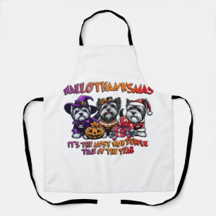 Skye Terrier Halloween Thanksgiving Christmas Clas Apron