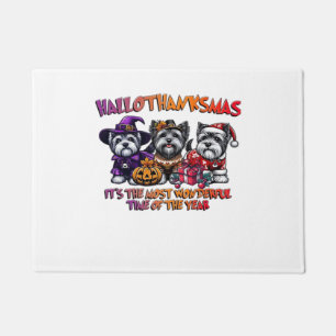 Skye Terrier Halloween Thanksgiving Christmas Clas Doormat
