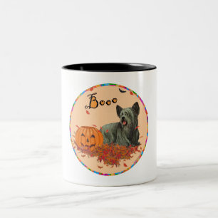 Skye Terrier Halloween Two-Tone Coffee Mug