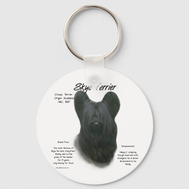 Skye Terrier History Design Keychain (Front)