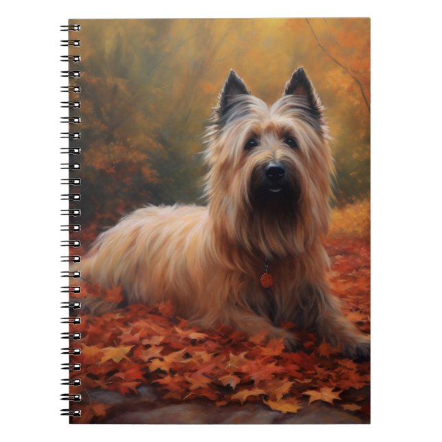 Skye Terrier in Autumn Leaves Fall Inspire Notebook (Front)