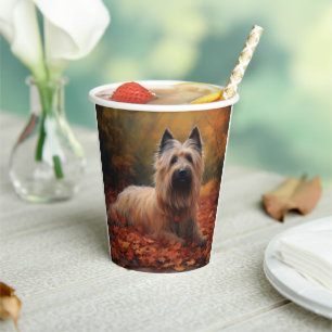 Skye Terrier in Autumn Leaves Fall Inspire Paper Cups
