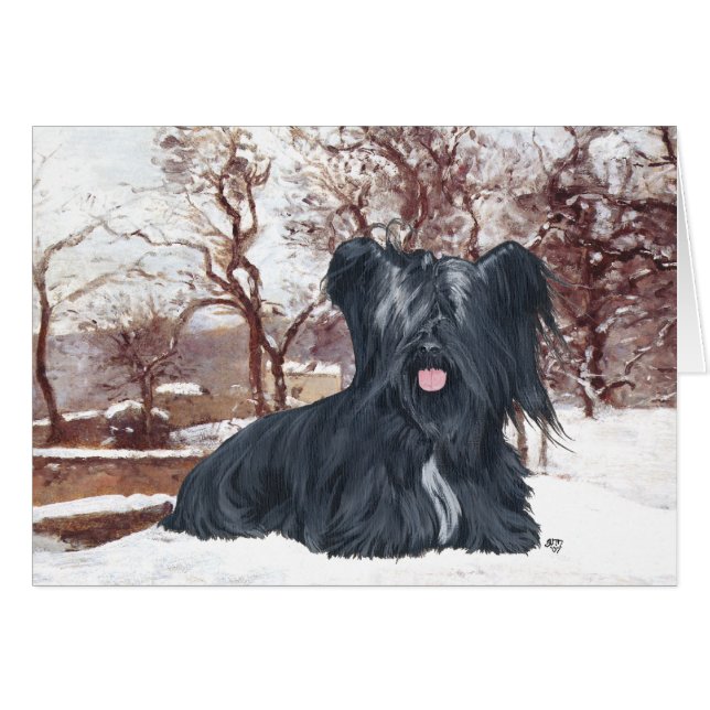 Skye Terrier in Wintertime (Front Horizontal)