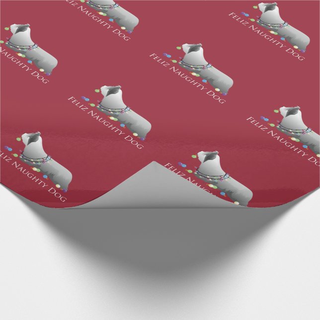 Skye Terrier Merry Christmas Design Wrapping Paper (Corner)