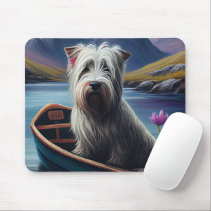 Skye Terrier on a Paddle: A Scenic Adventure Mouse Pad