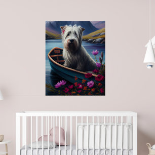 Skye Terrier on a Paddle: A Scenic Adventure Poster