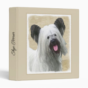 Skye Terrier Painting - Cute Original Dog Art Bind Binder