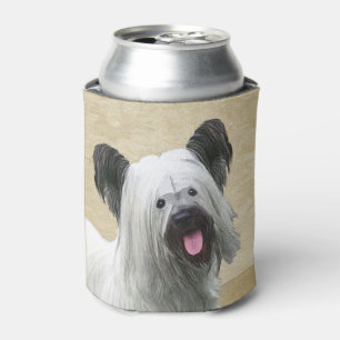 Skye Terrier Painting - Cute Original Dog Art Can Cooler