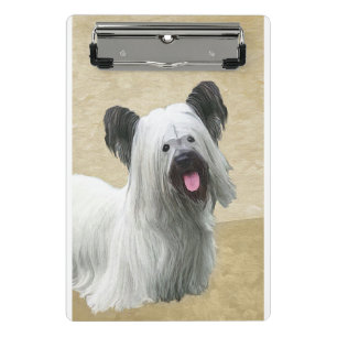 Skye Terrier Painting - Cute Original Dog Art Mini Clipboard