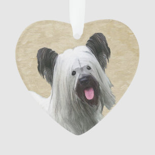 Skye Terrier Painting - Cute Original Dog Art Ornament
