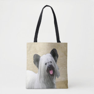Skye Terrier Painting - Cute Original Dog Art Tote Bag
