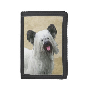 Skye Terrier Painting - Cute Original Dog Art Trifold Wallet