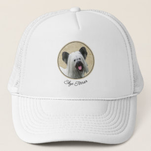 Skye Terrier Painting - Cute Original Dog Art Trucker Hat