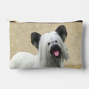 Skye Terrier Painting Silver Grey Original Dog Art Accessory Pouch