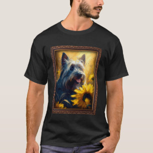 Skye Terrier Painting Sunflower Flower Mom Women F T-Shirt