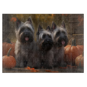 Skye Terrier Puppy Autumn Delight Pumpkin  Cutting Board