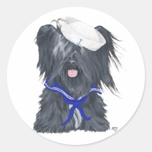 Skye Terrier Sailor Classic Round Sticker