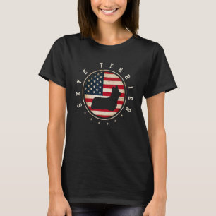 Skye Terrier Usa Flag 4th July Dog Mom Dad T-Shirt