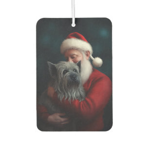 Skye Terrier With Santa Claus Festive Christmas Air Freshener