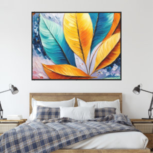 Skyfire Leaves Celestial Abstract Print