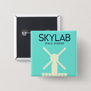 Skylab Space Station Space Art 2 Inch Square Button