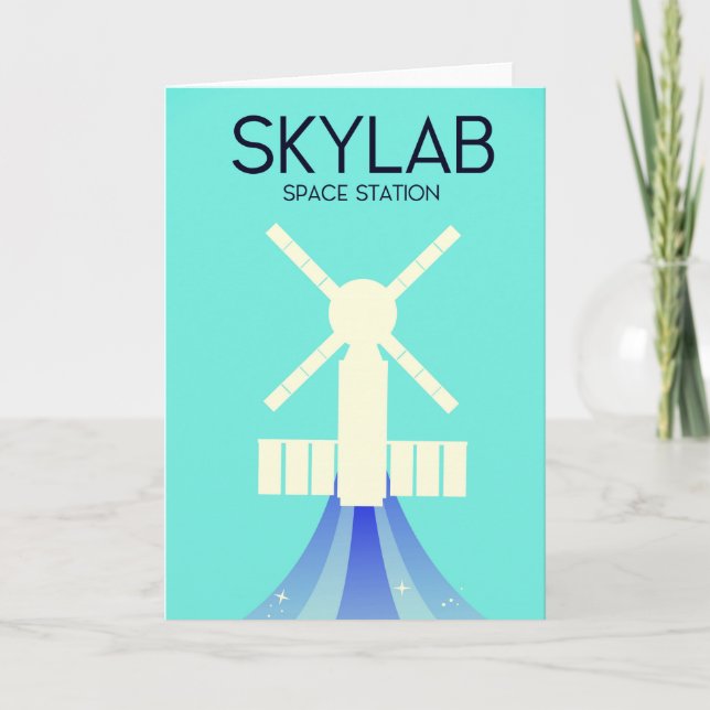 Skylab Space Station Space Art Holiday Card (Front)