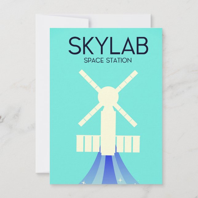 Skylab Space Station Space Art Invitation (Back)