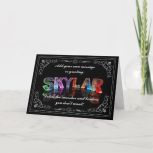 Skylar -  Name in Lights greeting card (Photo)