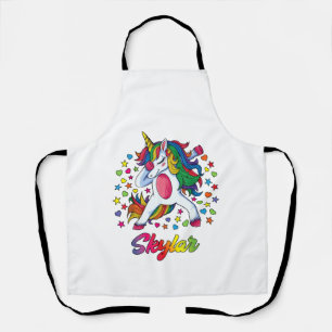 Skylar Personalised Name Unicorn Girl Gift T-Shirt Apron