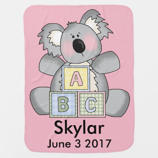 Skylar's Personalized Koala Baby Blanket