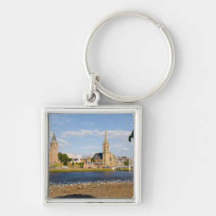 Skyline and river of quaint town of Inverness Keychain
