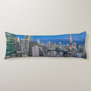Skyline at twilight body pillow