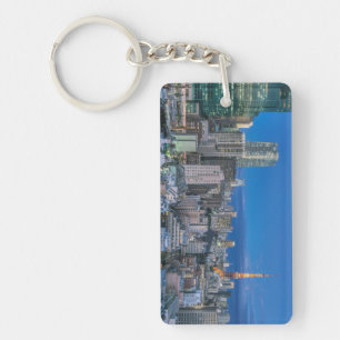 Skyline at twilight keychain