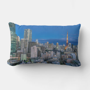 Skyline at twilight lumbar pillow