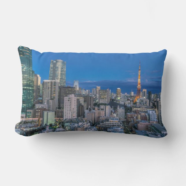 Skyline at twilight lumbar pillow (Front)