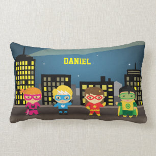 Skyline Cute Superhero For Kids Room Lumbar Pillow