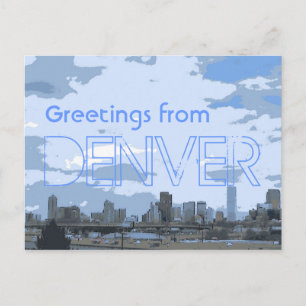Skyline Denver Colorado saluant carte postale arti