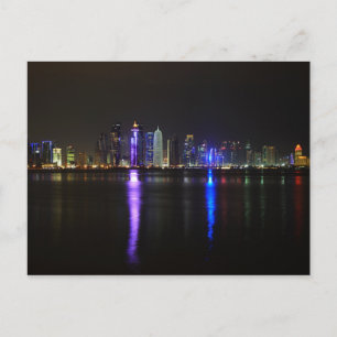 Skyline Doha, Qatar, carte postale de nuit
