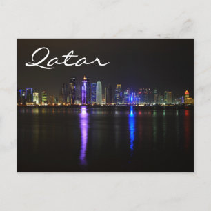 Skyline Doha, Qatar, carte postale textuelle de nu