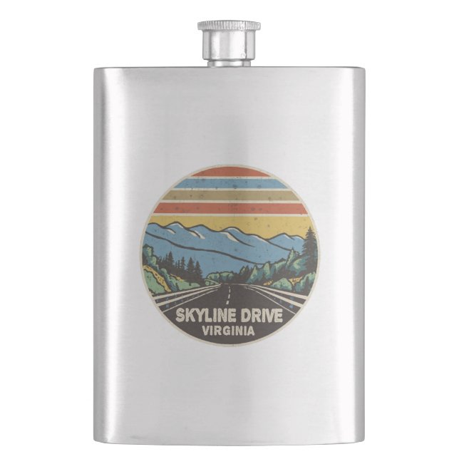 Skyline Drive Shenandoah Virginia Mountains Hip Flask (Front)