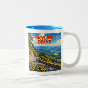 Skyline Drive Shenandoah Virginia Rainbow Two-Tone Coffee Mug