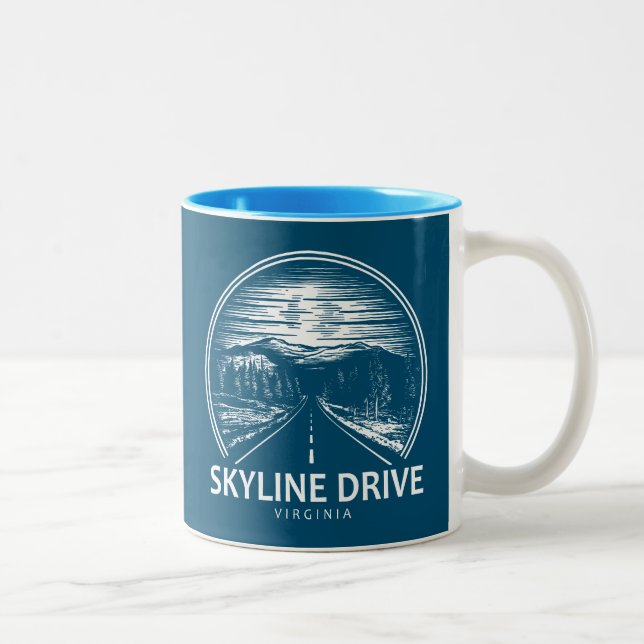 Skyline Drive Virginia Forest Two-Tone Coffee Mug (Right)