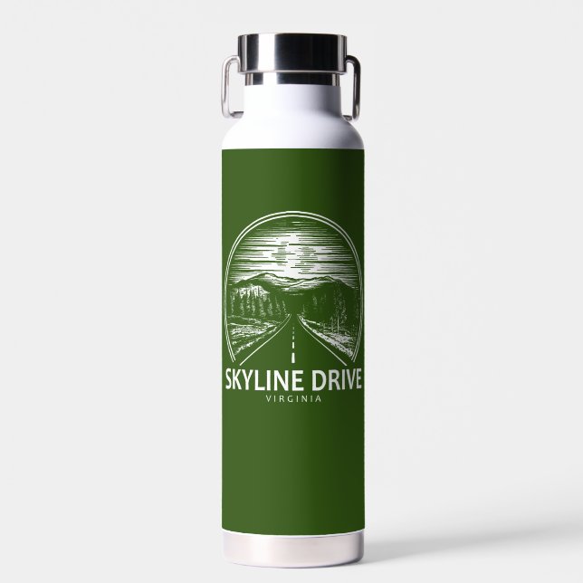 Skyline Drive Virginia Forest Water Bottle (Front)