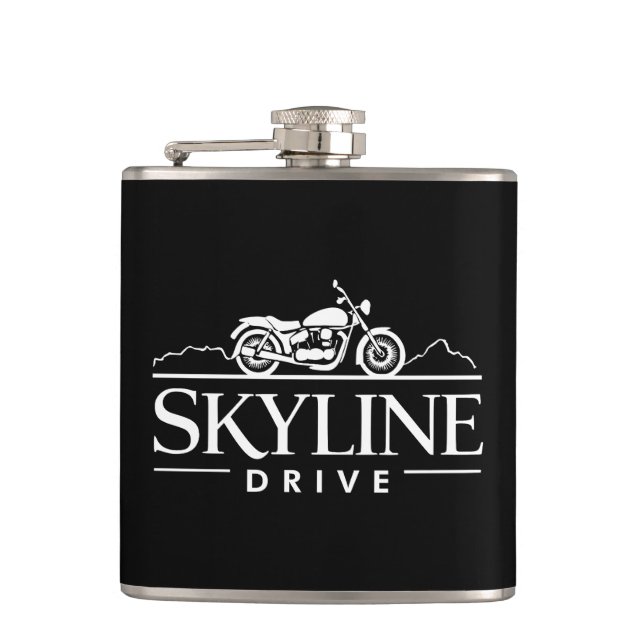 Skyline Drive Virginia Motorcycle Hip Flask (Front)