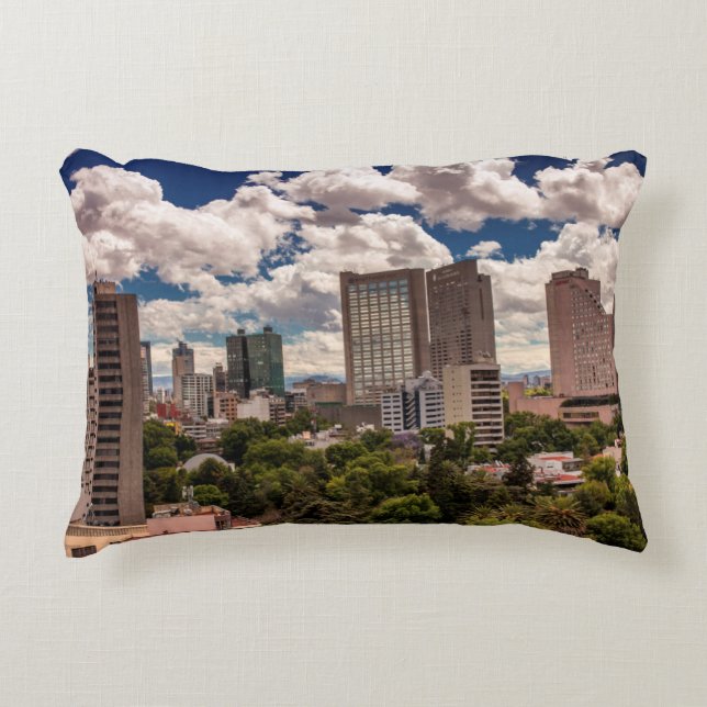 Skyline From The Hotels In Polanco Mexico City Decorative Pillow (Front)