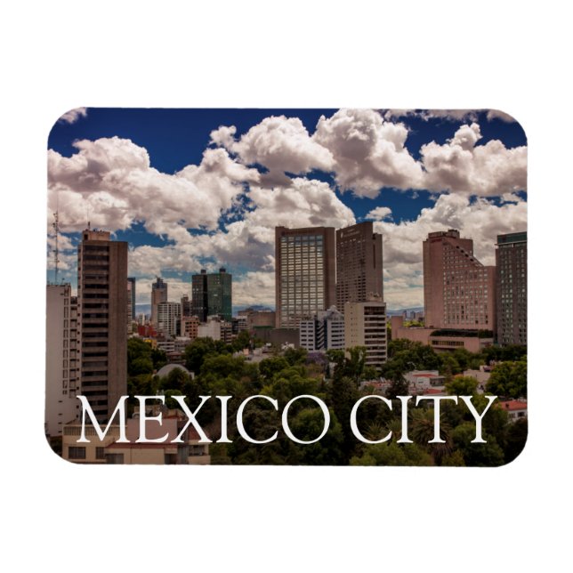 Skyline From The Hotels In Polanco Mexico City Magnet (Horizontal)